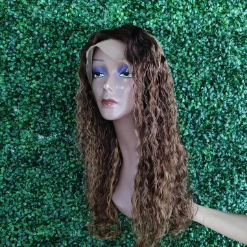 Good Quality Ombre Color 1b/27 Honey Blonde Curly Virgin Brazilian Hair 1b/99j Lace Front Human Hair Wig