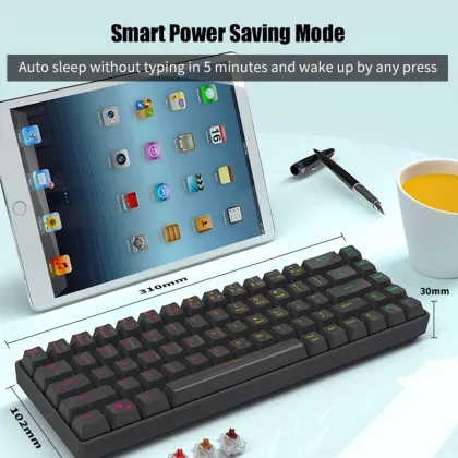 Customizable HotSwap Gaming Keyboard: Small, Wireless, Mini 60% USB Wired Keyboard with Programmable Functions