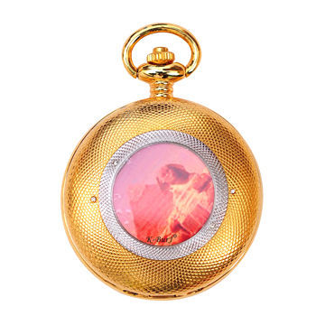 Pocket watch, brass material with mechanical movement, custom logo is accepted