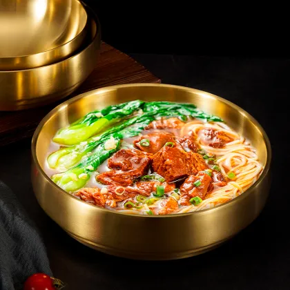 Korean Double Layer Cold Noodle Bowl - 304 Food Grade Stainless Steel Anti-Scalding Bowl for Children