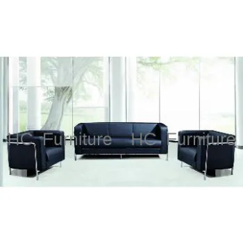 Black PU leather modern style office sofa,office furniture,sofa set