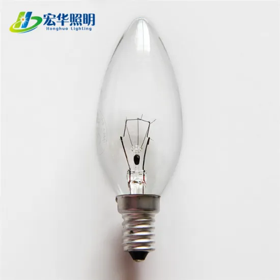 C35 Candle 40W Clear Glass Filament Incandescent Light Bulb for Decoration