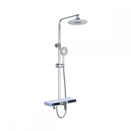 Supercharged chrome finish hand held rain shower set