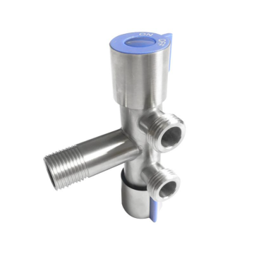 SS304 single inlet double outlet double control bidet valve Bathroom Accessories toilet three way Angle Valve