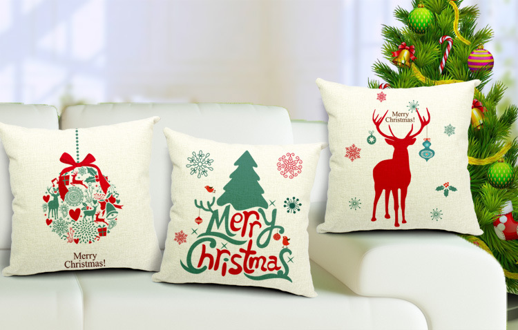 Christmas Deer Cushion Fashion Cotton Linen Pillow (SCL04-563)