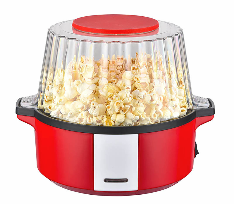 Popcorn Machine,  Electric Hot Oil Popcorn Popper with Stirring Rod, Large Lid for Serving Bowl