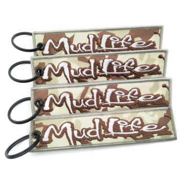 Flight Motorcycle Custom embroidered Letter Tag Key Ring
