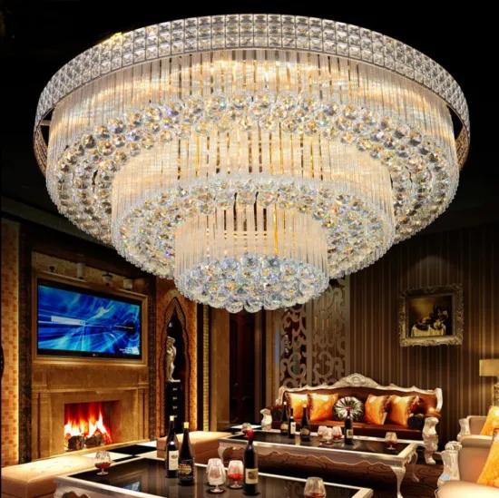 Luxury Led Gold Crystal Chandelier for Square Living Room Lighting