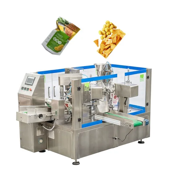 R8-300 Rotary Premade Pouch Doypack Zipper Bag Filling and Sealing Machine for Food Nuts Chips