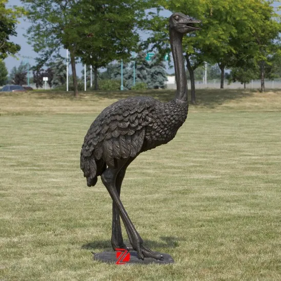 garden bronze sculpture ostrich statues