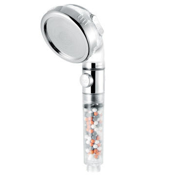 Pressurizing On/Off Button Push Button Shower Head with Stop Button 3 Mode Water Saving