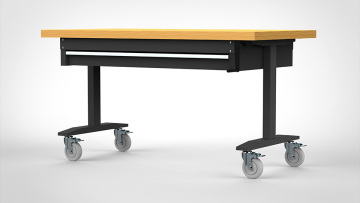 48Inch Hand Crank Adjustable Height Black Work Bench