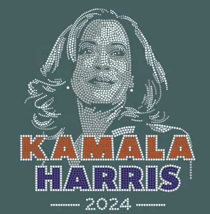 2024 New Arrival Kamala Harris Rhinestone Heat Transfers for T-Shirt & Hoodie