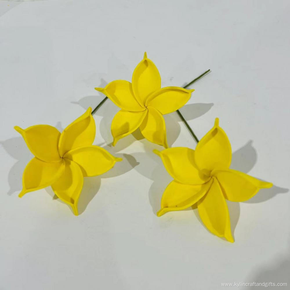 Handmade Yellow EVA Foam Plumeria Hair Pick