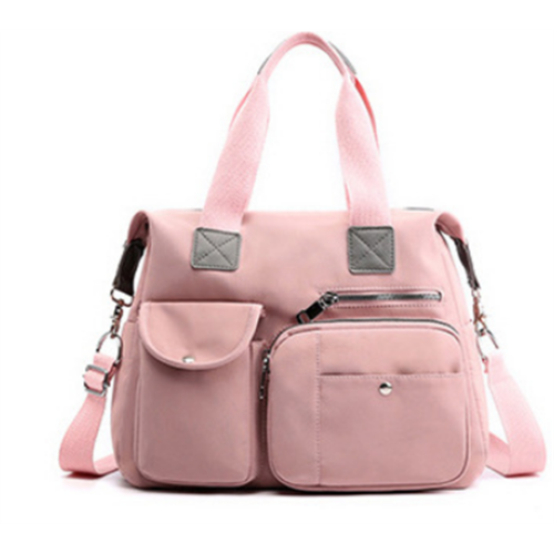 Beg perjalanan kapasiti besar merah jambu dengan pelbagai lapisan