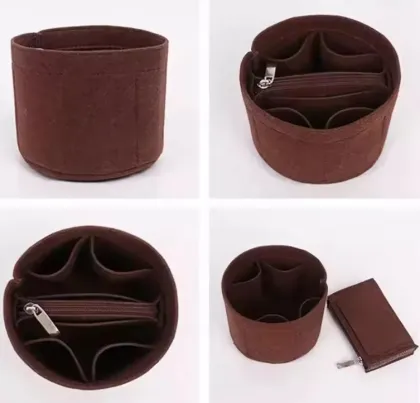 Cylindrical Felt Makeup Bag