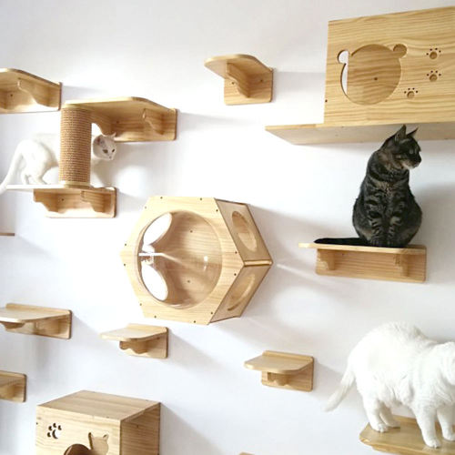 scratcher Claw Care Mat Cat Wall Shelves and Perches Wooden Wall Mounted Factory