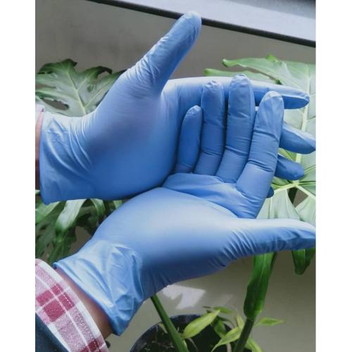 Guantes de nitrilo azul desechables desechables sin polvo caliente al por mayor fabrica guantes de nitrilo de seguridad no médica