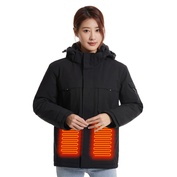 Winter Warm Hooded Coat with Battery Pack - Waterproof Hunting Jacket