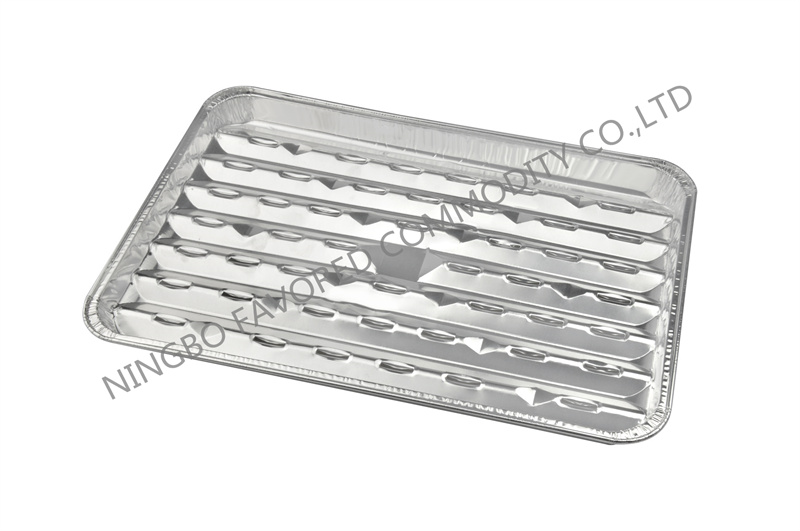 Recipiente de papel de aluminio Bandeja rectangular para barbacoa