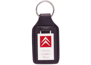 Custom Key Chains, Car Leather Pocket Keychain With Synthetic Enamel Emblem, Zinc Alloy With Nickel Plating