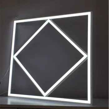 600x600 mm Two Square Recessed LED Ceiling Lights 595x595mm Iron Backlit Panel