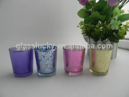 wholesale premium glass colored glass votive holders heat-resistant glass votive holders