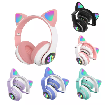 Cheapest Waterproof Gamer Earphones: Pink Cute Cat Ear Headphone STN-28 Cat Headset
