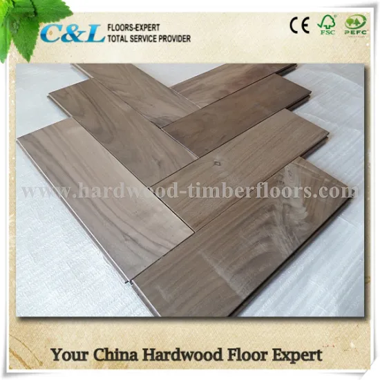 Unfinished Herringbone American Black Walnut Solid Wood Flooring
