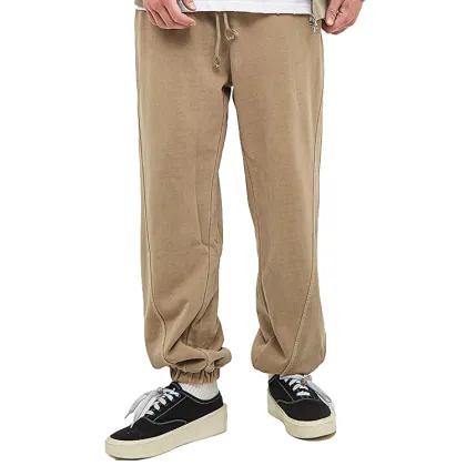 Autumn and winter new splicing washed sports pants