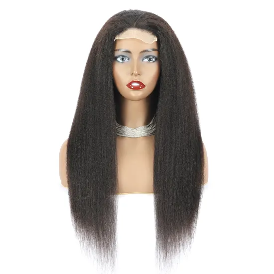 Yaki 4x4 Transparent Lace Closure Wig with Baby Hair High Quality Dropshipping Virgin Human Hair Kinky Straight Lace Front Wig