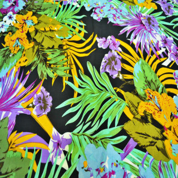 palm print 100% rayon fabric