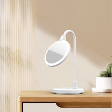 Rechargeable LED Desk Lamp with Makeup Mirror Light
