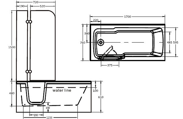 high quality walk in bathtub for disabled people Q375G