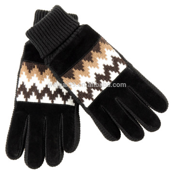 Cheap price rib cuff pig suede leather gloves men winter gloves, warm gloves , outdoor usage