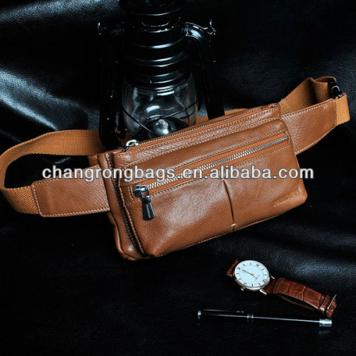 Drop shipping top quality fashion leather waist bag for men