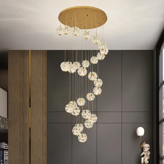 Dandelion Decorative Chandeliers: Luxury Gold Pendant Lights for Sitting Rooms, Villas, and Staircases