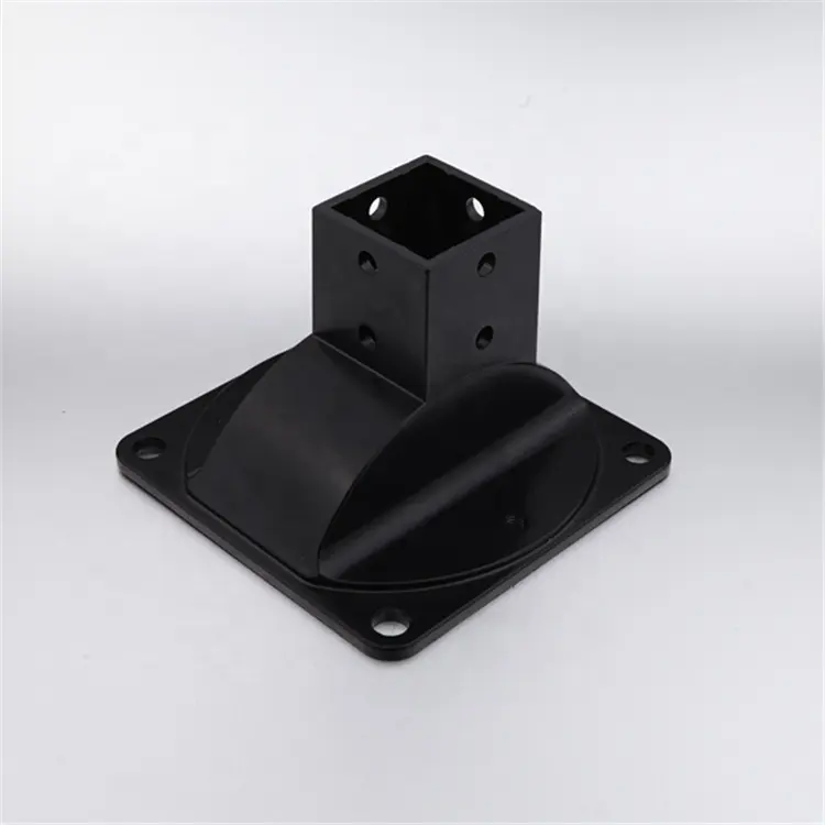 Black post base bracket for aluminum profile