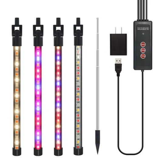 Height Adjustable 4-Head LED Clip-on Desk Grow Light - Full Spectrum for Indoor Plants