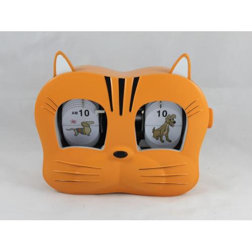 Head Flip Clock Lovely Kitty Cat