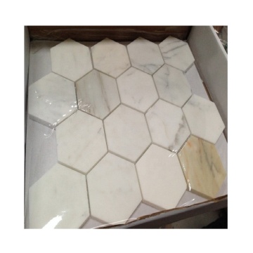 Calacatta Gold Marble Long Hexagon Mosaic Tile for Wall and Floor Decor