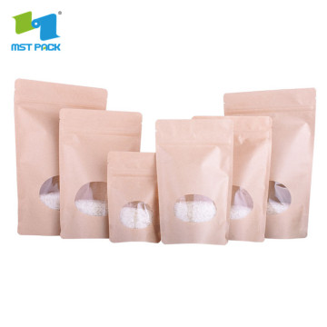Food packaging stand up pouch window zipper bag