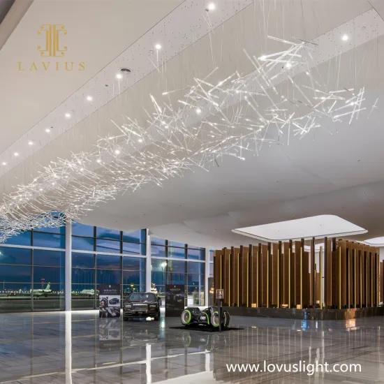 White technology sense chandelier Large-scale custom project chandelier Creative chandelier shopping mall science chandelier