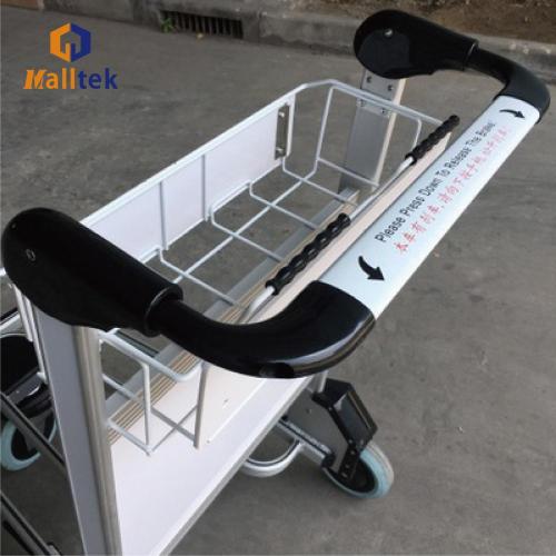 2 tiers stainless steel airport luggage trolley