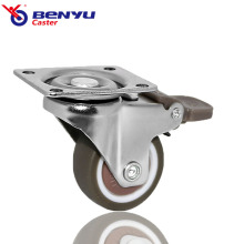1.5Inch TPE Flat Plate Caster with Brake Silent