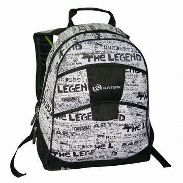 Fashionable Backpack, Made of 600D/PU, Easy Access Two Front Zipper Pockets