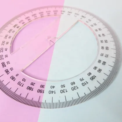 360 Degree Protractor Ruler Plastic PS Protractor Ruler