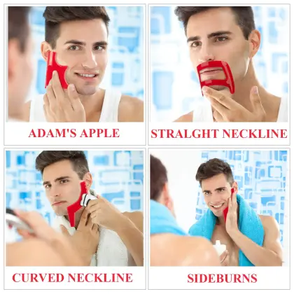 Beard Shaving Template: Guide for Shaping and Stenciling Beard, Mustache, and Neckline