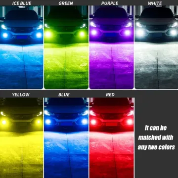 Car LED Fog Lamps - Dual Three Colors for Various Headlight Bulbs (H3, H7, H11, 9005, 881, H4, H8, H16, 9006, HB3, HB4, 880, 881, H27, H1)