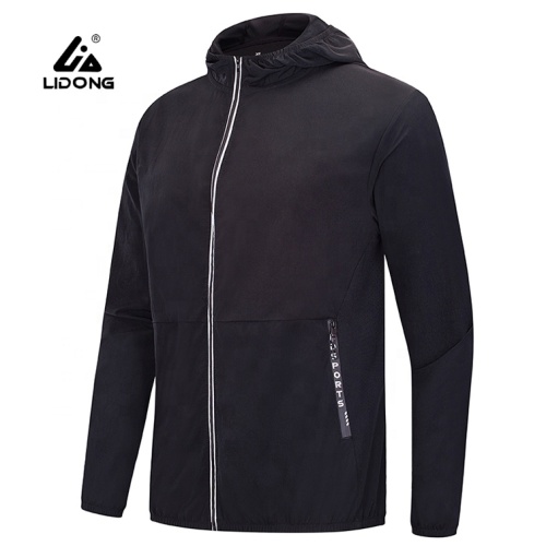 Billig tunn zip up män sportjacka hoodie